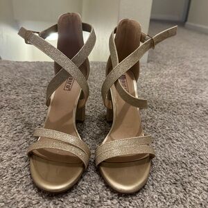 Elegant Gold Strappy Heels